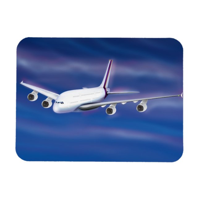 Íman Avião Comercial de Dois Andares (Horizontal)