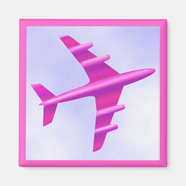 Íman Avião cor-de-rosa (Frente)