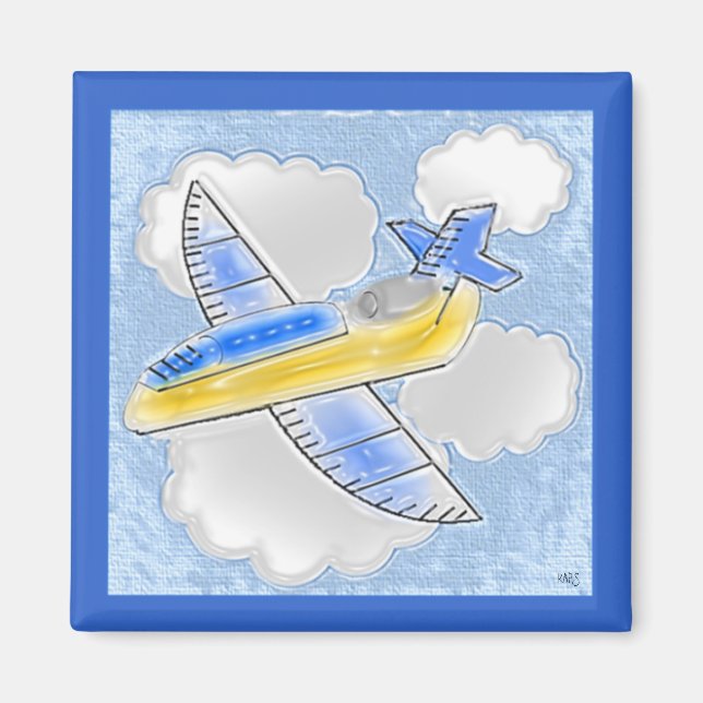 Íman Avião de Jato de Arte Digital (Frente)