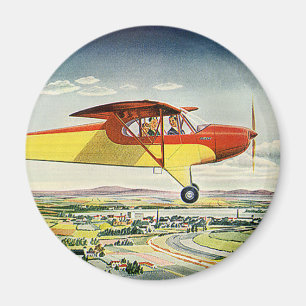 Íman Avião Vintage Transportador Sobre Campos De Fazend