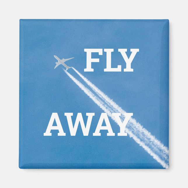 Íman Avião voa no céu azul (Frente)