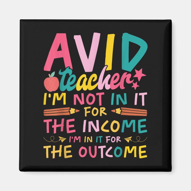Íman Avid Teacher Supplies Funny Back To School For Men (Frente)