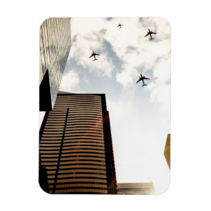 Íman Aviões que voam sobre construções