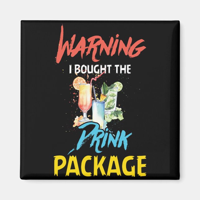 Íman Aviso: Comprei o pacote de bebidas Engraçado Cruze (Frente)