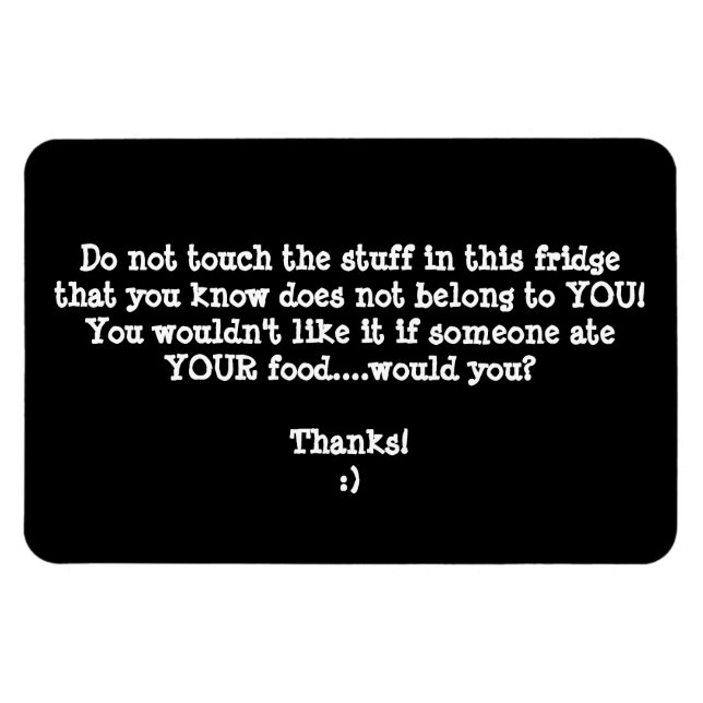 Íman Aviso De Ladrão De Comidas De Fridge - Personalize (Horizontal)