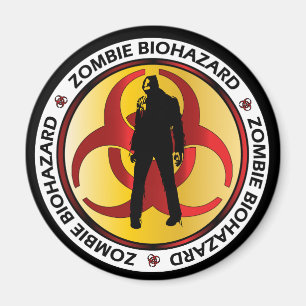 Íman Aviso de Resíduos de Biohazard Zombie Engraçado Ha