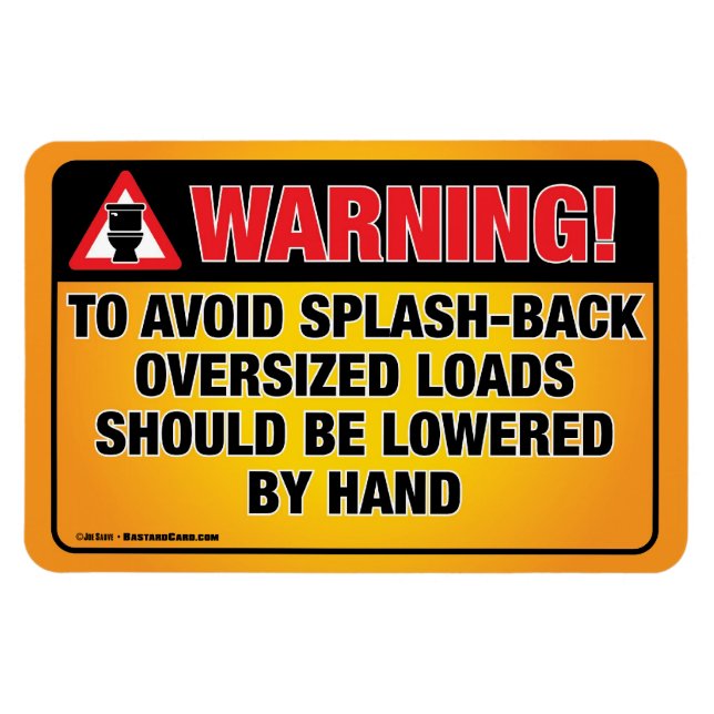 Íman AVISO - Evite o ímã do compartimento de Banheira S (Horizontal)