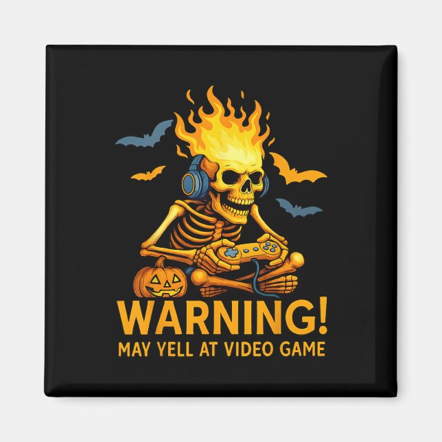 Íman Aviso Pode Gritar Com Jogos De Vídeo (Frente)