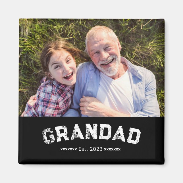 Íman Avô Fundado Presente de Foto Preto (Frente)