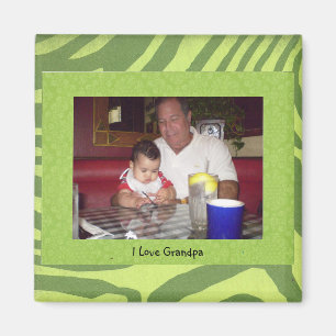 Íman Avô. Imagem Fotográfica "I Love Grandpa"