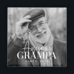 Íman Avô Incrível Desde 20XX Foto Elegante Simples<br><div class="desc">Esta design simples e moderna é composta por tipografia serif e cursiva e adiciona uma foto personalizada</div>