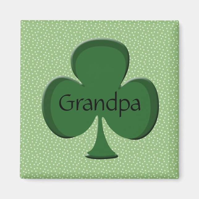 Íman Avô Irish Shamrock Magnet (Frente)
