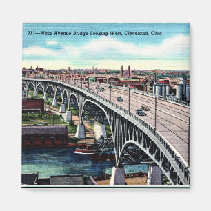 Íman Avó principal. Ponte, Cleveland, Ohio Vintage Post