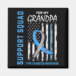 Íman Avô Tipo 1 Diabetes Shirt Usa Sinalizador Suporte
