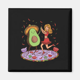 Íman Avocado Dançando Salsa Cinco De Mayo Mexicano Avoc