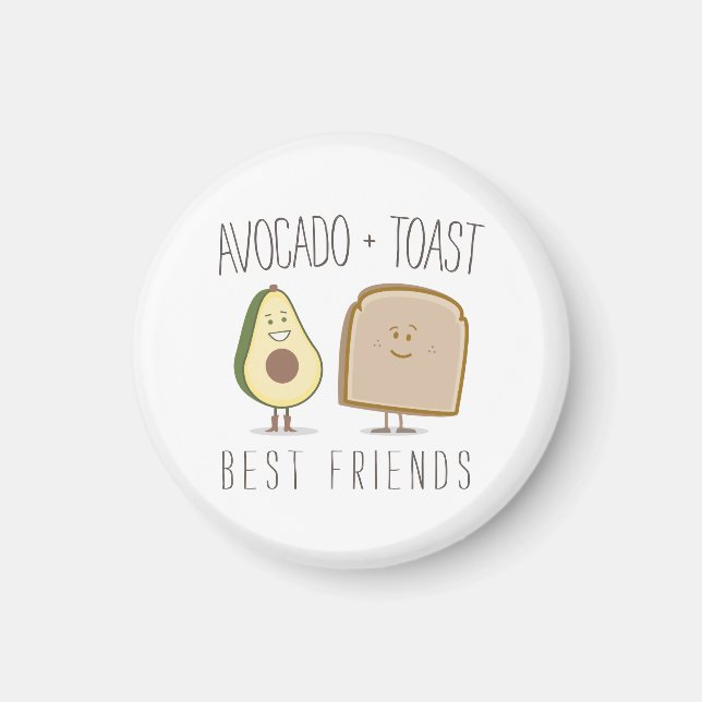 Íman Avocado + Toast Best Friends Engraçado Magnet (Frente)
