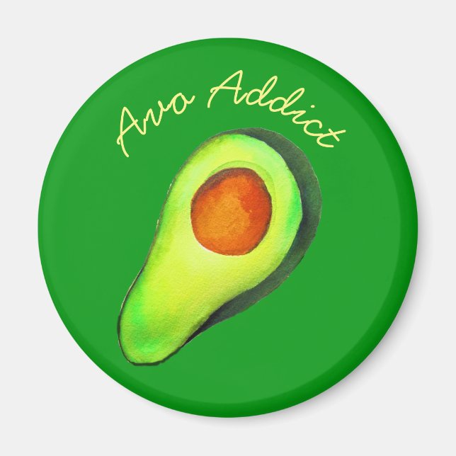 Íman Avocado viciado em arte verde (Frente)