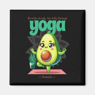 Íman Avocado Yoga Namaste - Fofo Kawaii Fitness e Saúde