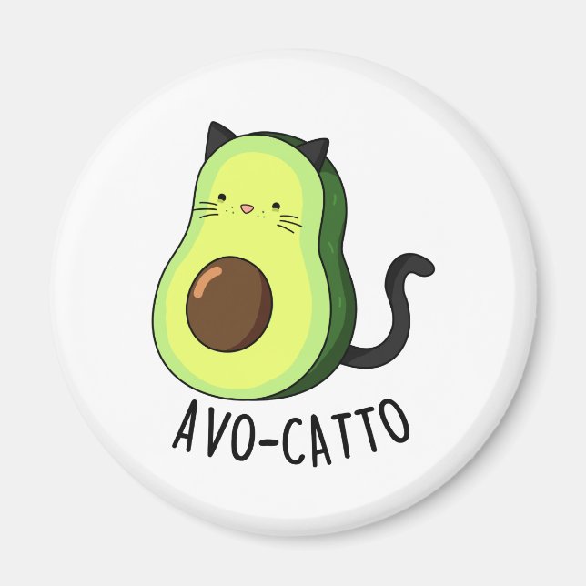 Íman Avocatto Funny Avocado Cat Pun (Frente)