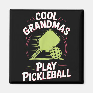 Íman Avós legais jogam pickleball engraçado pickleball