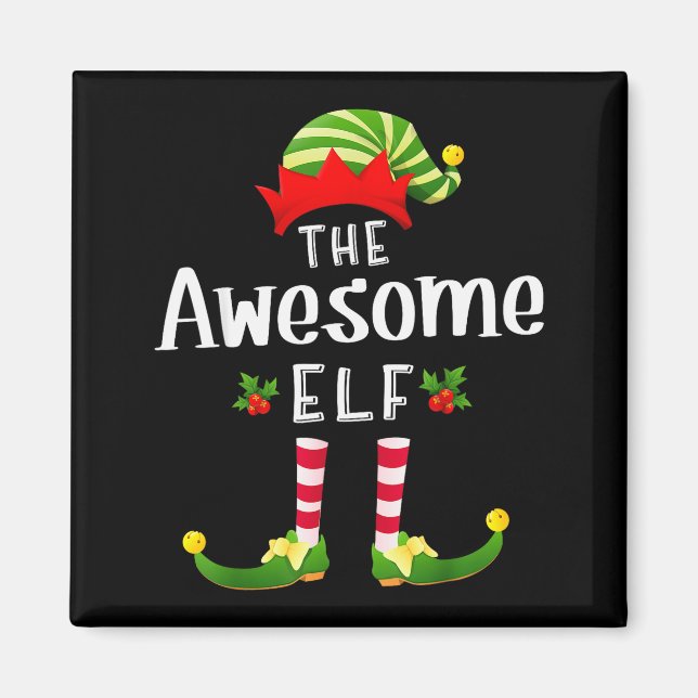 Íman Awesome Christmas Elf Matching Pajama X-mas Party  (Frente)