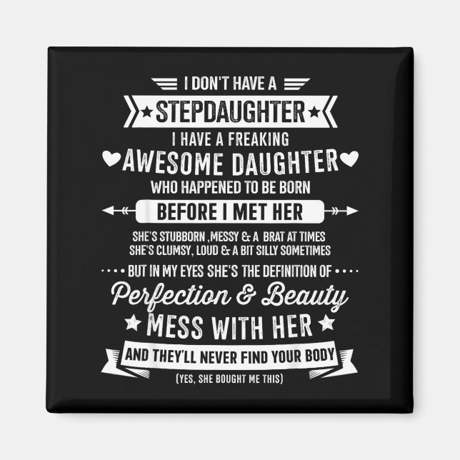 Íman Awesome Stepdaughter For Step Bonus Dad Fathers Da (Frente)