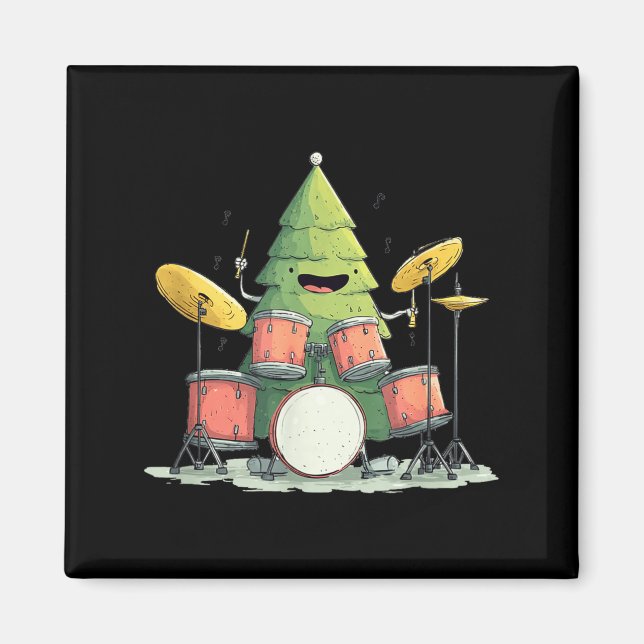 Íman Awesome Xmas Tree With Drums For Rocking Christmas (Frente)