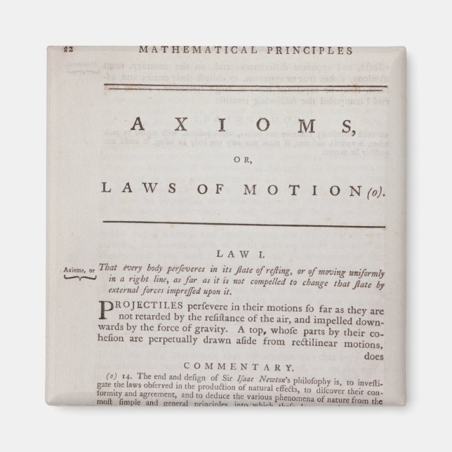 Íman Axiomas, ou Leis de Movimento, do Volume I (Frente)