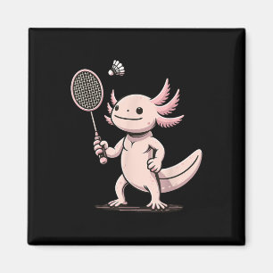 Íman Axolote Jogando Badminton Jogador Peteca Esporte