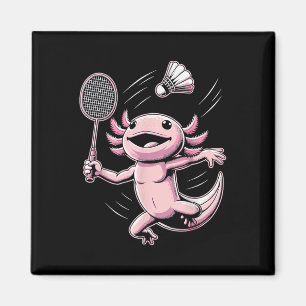 Íman Axolote Jogando Badminton Jogador Peteca Esporte