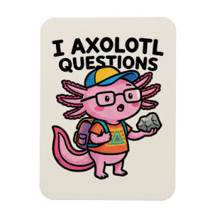Íman Axolote Nerd Sarcástico Eu Faço Perguntas de Axolo