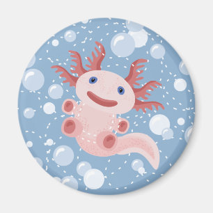 Íman Axolotl e o Design de vetor de bolhas