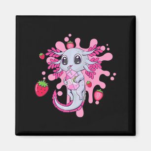 Íman Axolotl Girl Strawberry Milk Shake Kawaii Japonês