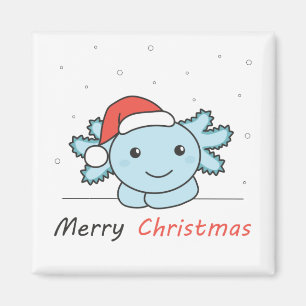 Íman Axolotl Natal Neve Animais de inverno Axolots