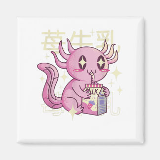 Íman Axolotl Strawberry Milk Japão Estilo Japonês Kawai