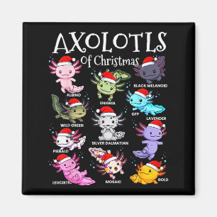 Íman Axolotls Chapéu de Papai Noel de Natal Pijama Anim