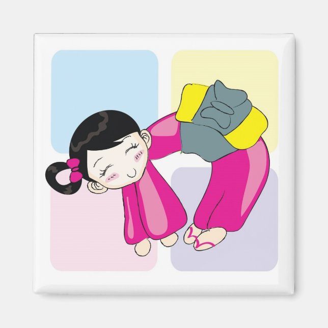 Íman Aya-chan O-forma Magnet Quadrado (Frente)