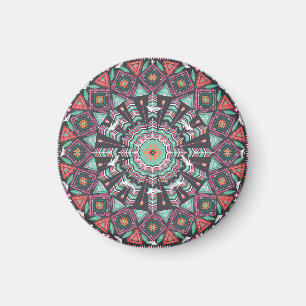 Íman Aztec Geométrico: Padrão Colorido do Círculo