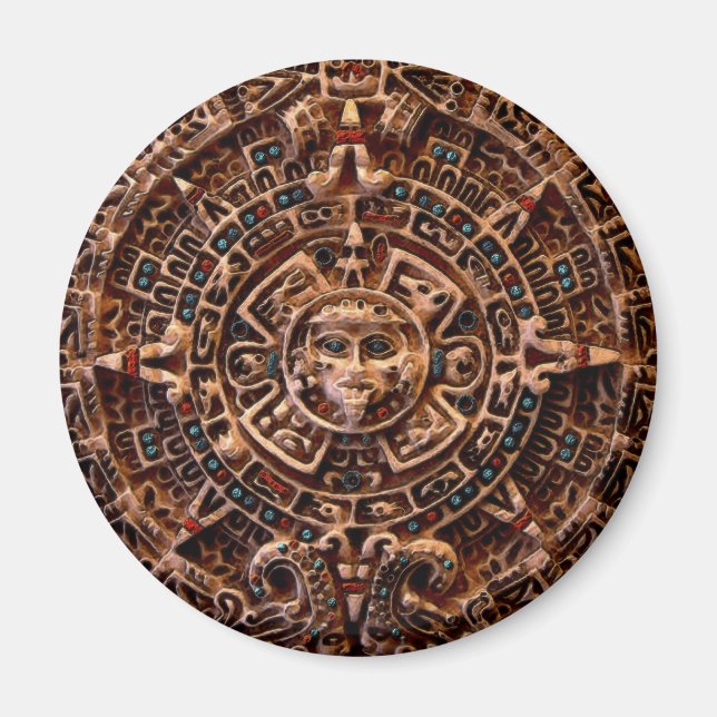 ÍMAN "AZTEC SUN CALENDAR" (Frente)