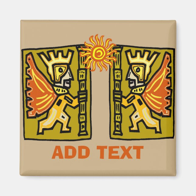 Íman Aztec Sun, editar texto, (Frente)