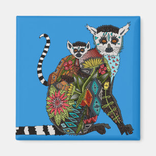 Íman Azul atado anel do amor do Lemur
