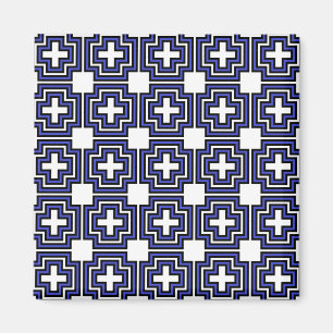 Íman Azul cruzado e quadrado - ímã