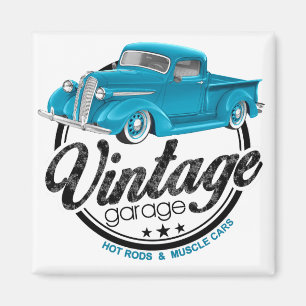 Íman Azul da garagem do vintage
