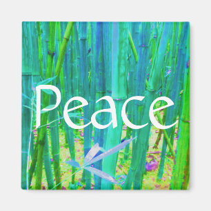 Íman Azul da paz e verde de bambu