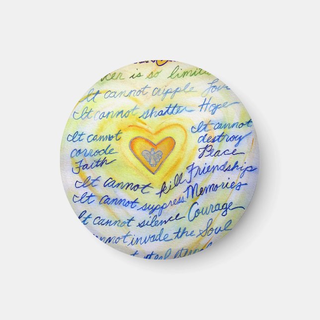 Íman Azul e Dourado Que Cancer Não Pode Fazer Magnet (Frente)