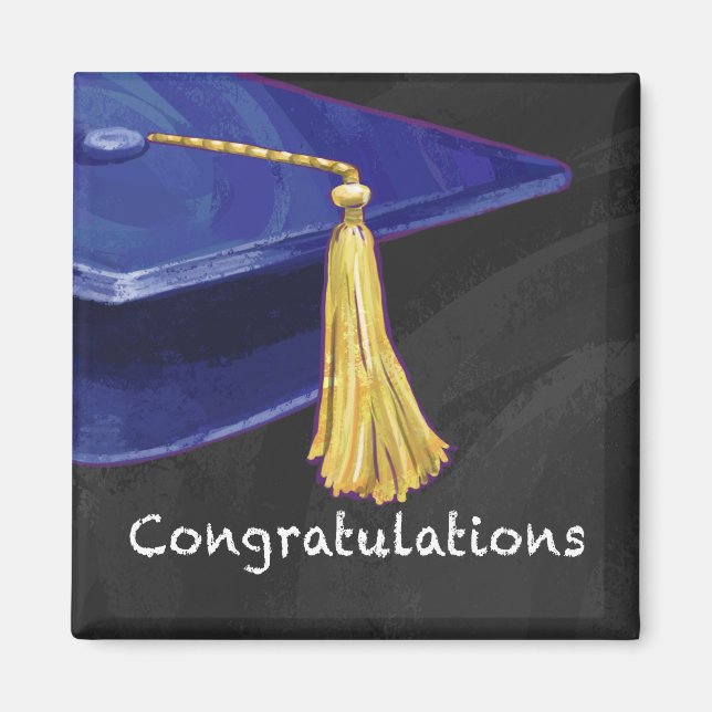 Íman Azul e Preto de Parabéns (Frente)