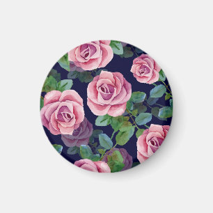 Íman Azul Escuro, Rosas Rosa Aquarela.