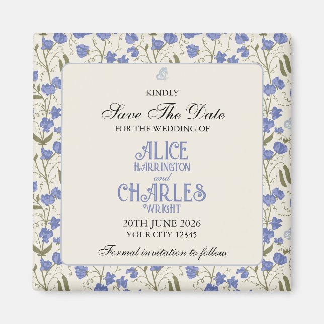 Íman Azul Floral e Creme de Ervilha doce (Frente)