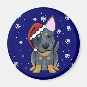 Íman Azul Heeler de Kawaii do Natal