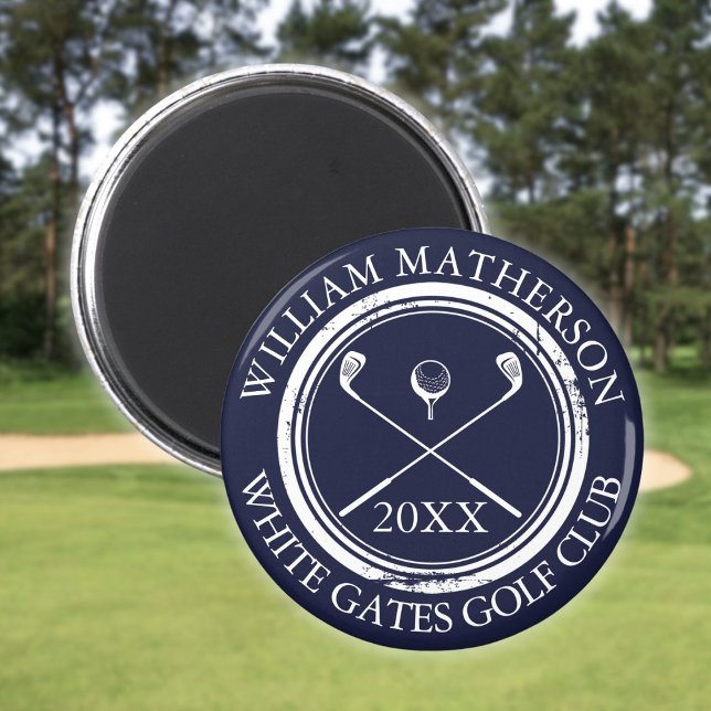 Íman Azul Marinho Nome e Nome do Clube Data (Navy Blue Name And Club Name Date Magnet)